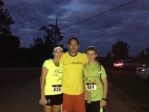 Me, Tony, and Alex before the start. The boys ran the 10k placing 4th and 5th overall!